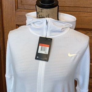 Nike DRI-FIT Running zip up white hoodie